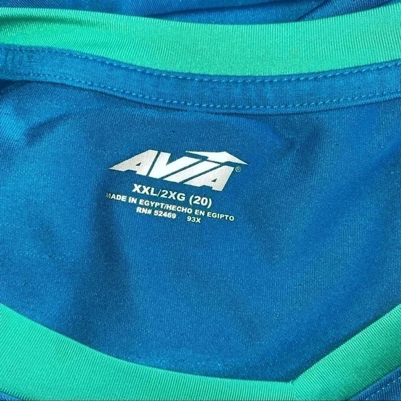 𝅺avia XXL 2XL Size 20 Workout Sports Tee Shirt - Picture 3 of 5